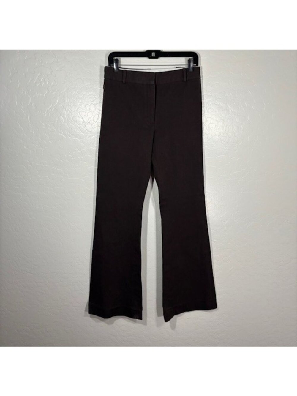 FRAME Le High Flare Trouser Stretch Cotton Pants Womens Size 8 Brown 33” Inseam - Picture 1 of 5